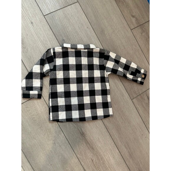 Mebie Baby Flannel Button Down Shirt Plaid 18 M 100% Cotton Excellent Condition - Picture 3 of 3